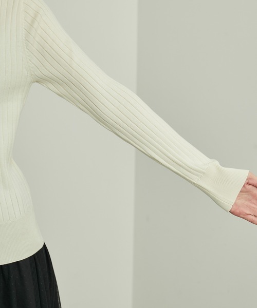 ROPE' PICNIC（ロペピクニック）の「BIOGRACE(R)スカラップネックリブニットプルオーバー（ニット/セーター・レディース・ターコイズブルー/ブラック/レッド/マスタード/キナリ・38）」の10枚目の写真