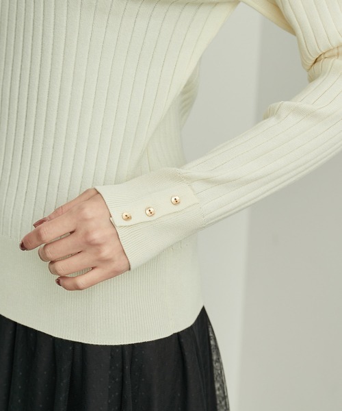 ROPE' PICNIC（ロペピクニック）の「BIOGRACE(R)スカラップネックリブニットプルオーバー（ニット/セーター・レディース・ターコイズブルー/ブラック/レッド/マスタード/キナリ・38）」の11枚目の写真