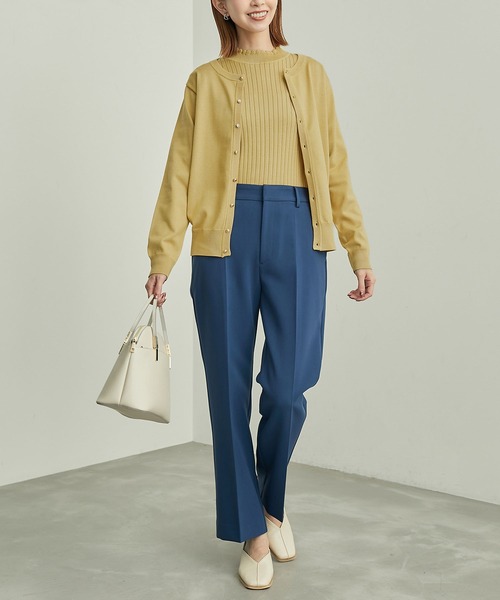 ROPE' PICNIC（ロペピクニック）の「BIOGRACE(R)スカラップネックリブニットプルオーバー（ニット/セーター・レディース・ターコイズブルー/ブラック/レッド/マスタード/キナリ・38）」の19枚目の写真