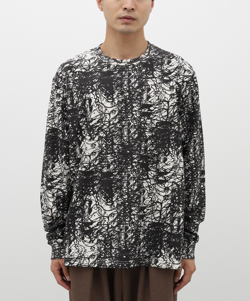 トップス GENTLE FULLNESS RECYCLED COTTON LS TEE GENTLEFULLNESS Recycled Cotton LS Tee [WASHED BLACK DUCKMAN