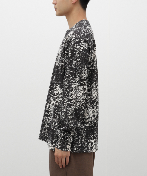 トップス GENTLE FULLNESS RECYCLED COTTON LS TEE GENTLEFULLNESS Recycled Cotton LS Tee [WASHED BLACK DUCKMAN