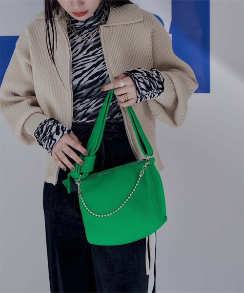 miette（ミエット）の「スクエアニットバッグ（ショルダーバッグ・レディース・ブラック/レッド/グリーン/ブルー・FREE）」の9枚目の写真