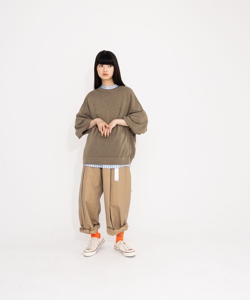 niko and...（ニコアンド）の「[MODE NORM CORE(モードノームコア)]タマムシツイルプリーツパンツ（チノパンツ・レディース・カーキ/ネイビー/キャメル/ベージュ/ライトグレー・MEDIUM/LARGE）」の16枚目の写真