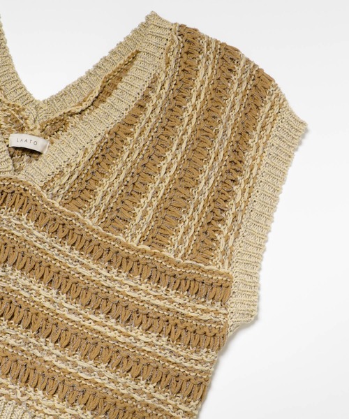 LAATO MIX KNIT BUSTIER ベージュ LAATO（ラート）の「MIX KNIT BUSTIER（ベスト）」 - WEAR