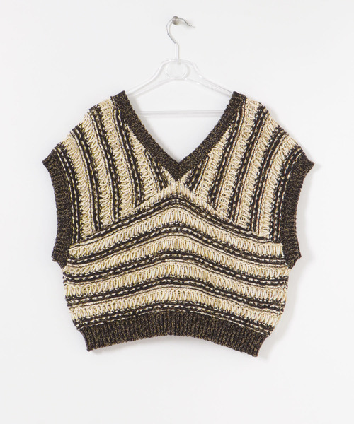 LAATO（ラート）の「MIX KNIT BUSTIER（ベスト・レディース・ブラック/ベージュ・FREE）」の22枚目の写真
