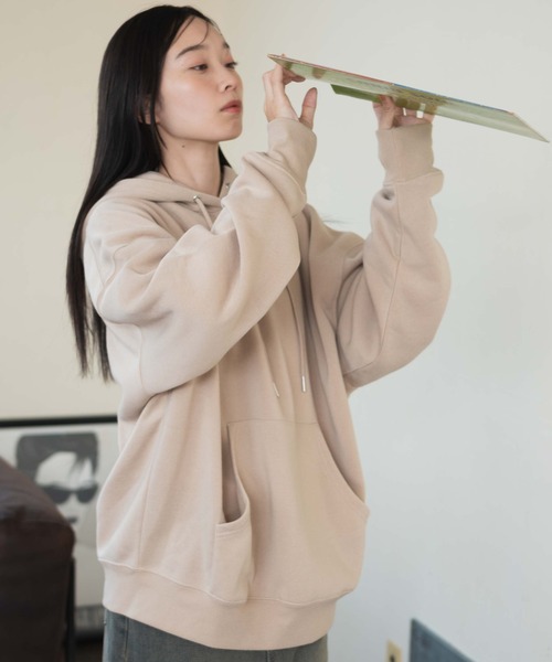 WEGO(ウィゴー)の「WEGO/【26春冬 大好評により再入荷!WEB限定】スウェットプルパーカー(パーカー・メンズ・ブルー/ホワイト/ダークオレンジ/カーキ/ブラック/杢グレー/ベージュ系その他/グレー系その他/スミクロ・LARGE/MEDIUM/X-LARGE)」の6枚目の写真