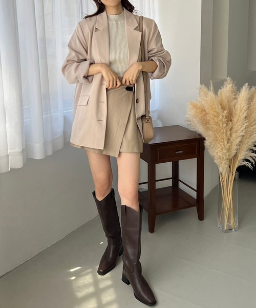 one after another NICE CLAUP(ワンアフターアナザーナイスクラップ)の「ロングテーラードジャケット/セットアップアイテムあり(テーラードジャケット・レディース・グレー/チェック/アイボリー/ブラック・FREE)」の13枚目の写真