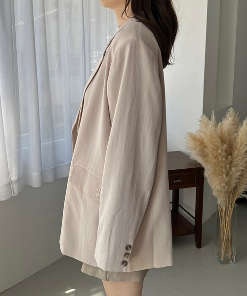 one after another NICE CLAUP(ワンアフターアナザーナイスクラップ)の「ロングテーラードジャケット/セットアップアイテムあり(テーラードジャケット・レディース・グレー/チェック/アイボリー/ブラック・FREE)」の18枚目の写真