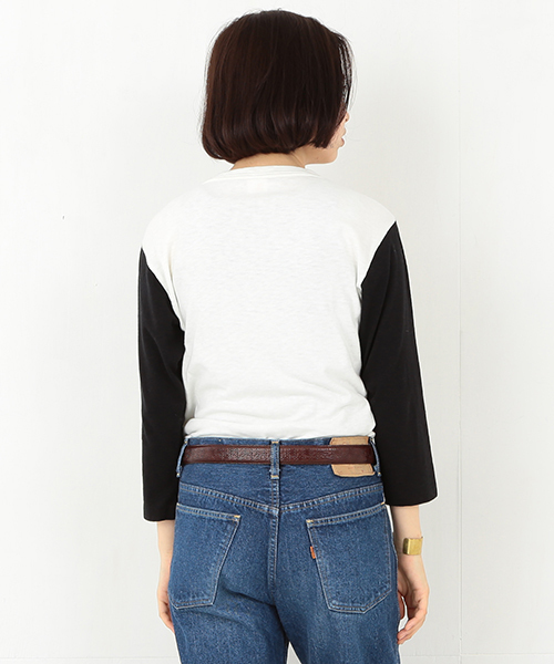 BEAMS BOY（ビームスボーイ）の「CHESWICK / 7分袖 ベースボールT 15FW（Tシャツ/カットソー・レディース・ホワイト/キナリ/グレー・ONE SIZE）」の5枚目の写真