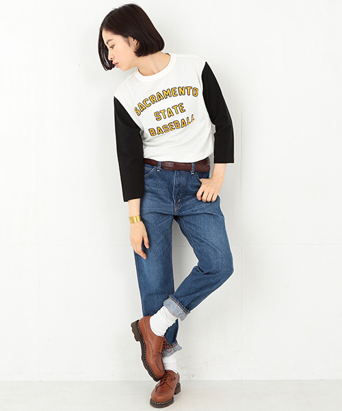 BEAMS BOY（ビームスボーイ）の「CHESWICK / 7分袖 ベースボールT 15FW（Tシャツ/カットソー・レディース・ホワイト/キナリ/グレー・ONE SIZE）」の6枚目の写真