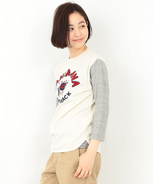 BEAMS BOY（ビームスボーイ）の「CHESWICK / 7分袖 ベースボールT 15FW（Tシャツ/カットソー・レディース・ホワイト/キナリ/グレー・ONE SIZE）」の8枚目の写真