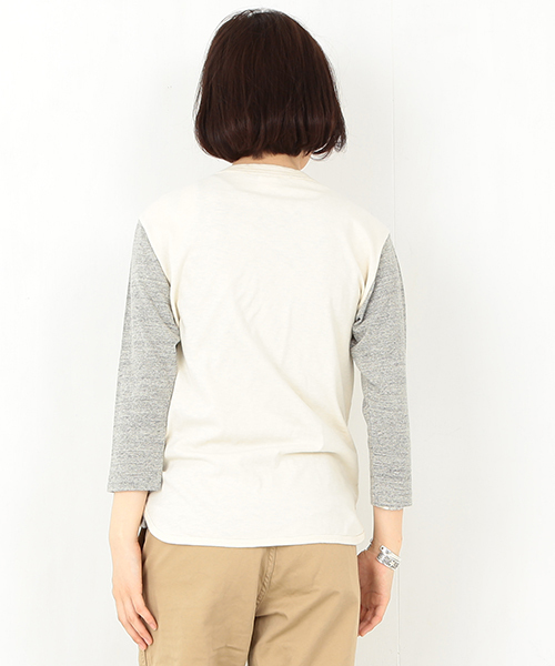 BEAMS BOY（ビームスボーイ）の「CHESWICK / 7分袖 ベースボールT 15FW（Tシャツ/カットソー・レディース・ホワイト/キナリ/グレー・ONE SIZE）」の9枚目の写真
