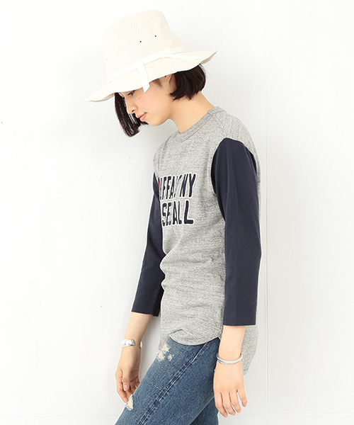 BEAMS BOY（ビームスボーイ）の「CHESWICK / 7分袖 ベースボールT 15FW（Tシャツ/カットソー・レディース・ホワイト/キナリ/グレー・ONE SIZE）」の15枚目の写真