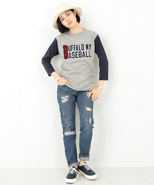 BEAMS BOY（ビームスボーイ）の「CHESWICK / 7分袖 ベースボールT 15FW（Tシャツ/カットソー・レディース・ホワイト/キナリ/グレー・ONE SIZE）」の17枚目の写真