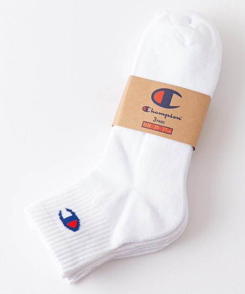 Champion(チャンピオン)の「【CHAMPION/チャンピオン】Cクォーターレングス ソックス 3P CMSCY201 ワンポイントロゴ 3足組 靴下(ソックス/靴下・メンズ・ホワイト/ブラック・MEDIUM)」の3枚目の写真