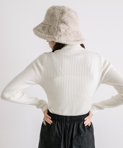 OLIVE des OLIVE（オリーブデオリーブ）の「タートルネックニット　1032050020（ニット/セーター・レディース・ブラック系その他/トップグレー/オフホワイト/ブラック・FREE）」の10枚目の写真