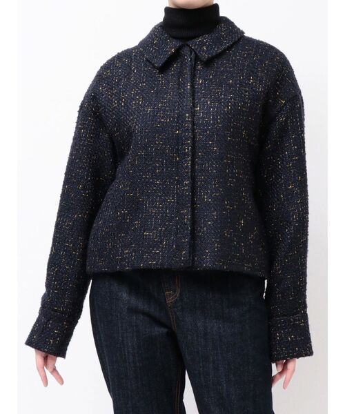 LAGUNAMOON(ラグナムーン)の「ラメツイード中綿ショートジャケット(その他アウター・レディース・ネイビー/アイボリー・FREE)」の18枚目の写真