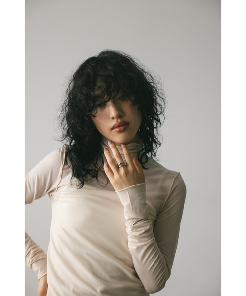 STYLEMIXER(スタイルミキサー)の「ネクストスキンハイネックトップ(Tシャツ/カットソー・レディース・ブラック/ベージュ/アイボリー/ネイビー・FREE)」の6枚目の写真