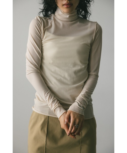 STYLEMIXER(スタイルミキサー)の「ネクストスキンハイネックトップ(Tシャツ/カットソー・レディース・ブラック/ベージュ/アイボリー/ネイビー・FREE)」の8枚目の写真