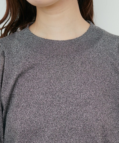 14G袖シアーお上品ラメニット