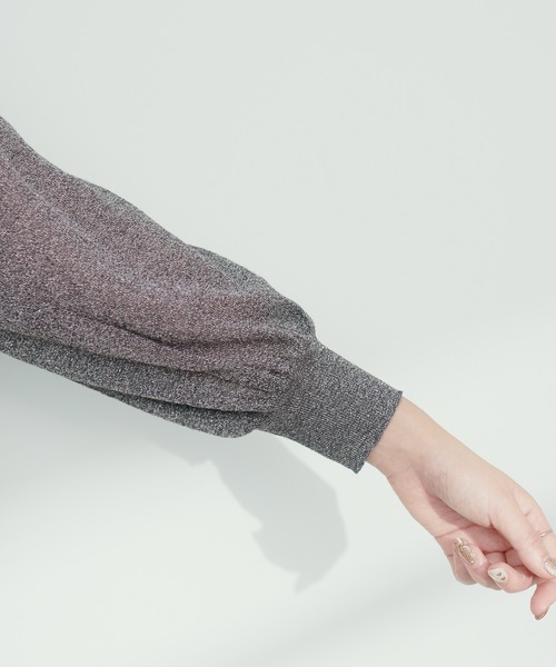 14G袖シアーお上品ラメニット