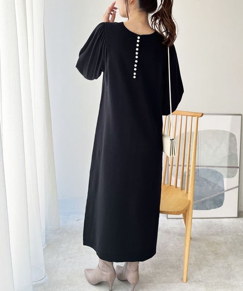 GeeRA（ジーラ）の「前後2WAYパール使いニットワンピ（ワンピース・レディース・ブラック/杢グレー・MEDIUM/LARGE）」の5枚目の写真