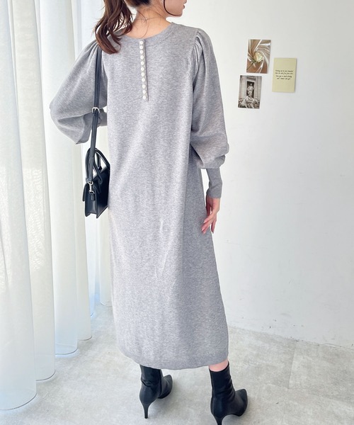GeeRA（ジーラ）の「前後2WAYパール使いニットワンピ（ワンピース・レディース・ブラック/杢グレー・MEDIUM/LARGE）」の10枚目の写真