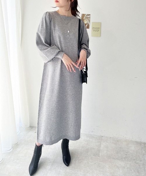 GeeRA（ジーラ）の「前後2WAYパール使いニットワンピ（ワンピース・レディース・ブラック/杢グレー・MEDIUM/LARGE）」の9枚目の写真