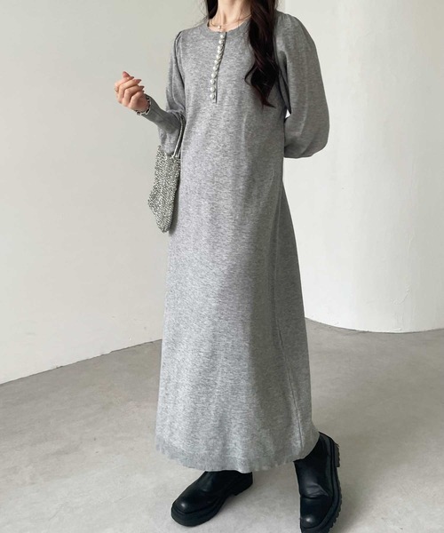 GeeRA（ジーラ）の「前後2WAYパール使いニットワンピ（ワンピース・レディース・ブラック/杢グレー・MEDIUM/LARGE）」の21枚目の写真