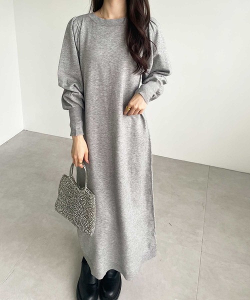 GeeRA（ジーラ）の「前後2WAYパール使いニットワンピ（ワンピース・レディース・ブラック/杢グレー・MEDIUM/LARGE）」の22枚目の写真