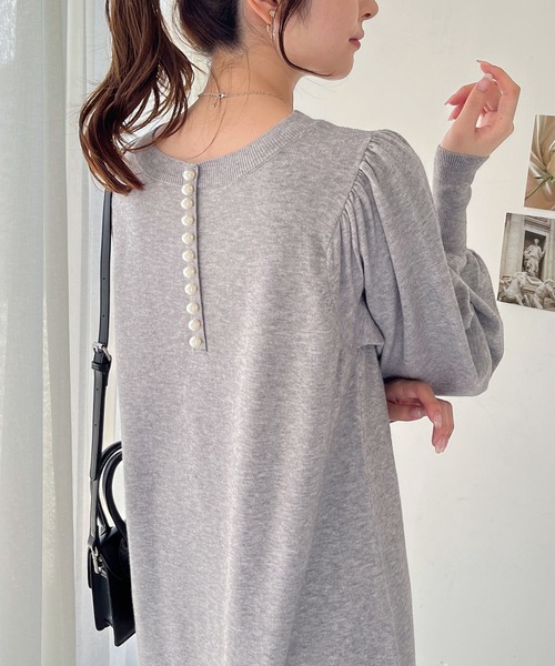 GeeRA（ジーラ）の「前後2WAYパール使いニットワンピ（ワンピース・レディース・ブラック/杢グレー・MEDIUM/LARGE）」の15枚目の写真