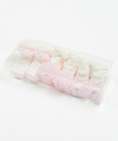 mezzo piano(メゾピアノ)の「ソックス3足セット(その他ベビー用品・キッズ・ブラック/ライトピンク・9-11cm)」の1枚目の写真