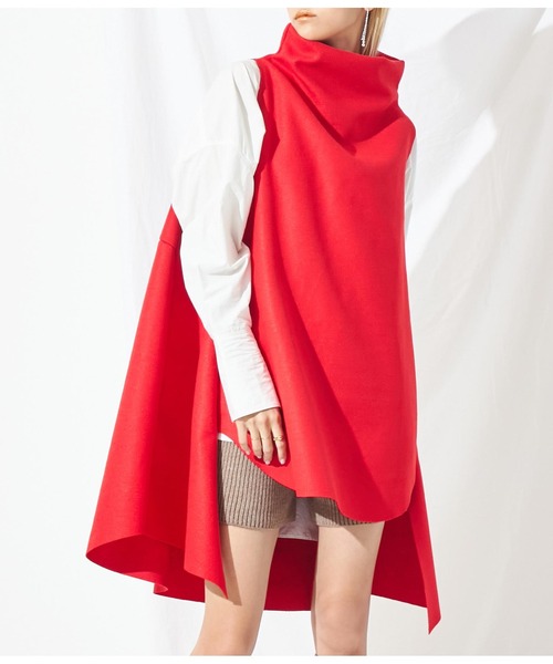 Settimissimo（セッティミッシモ）の「ボトルネックロングジレ（ベスト・レディース・グレー/ブラック/レッド・FREE）」の3枚目の写真