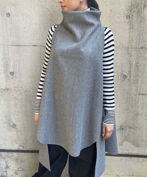 Settimissimo（セッティミッシモ）の「ボトルネックロングジレ（ベスト・レディース・グレー/ブラック/レッド・FREE）」の11枚目の写真