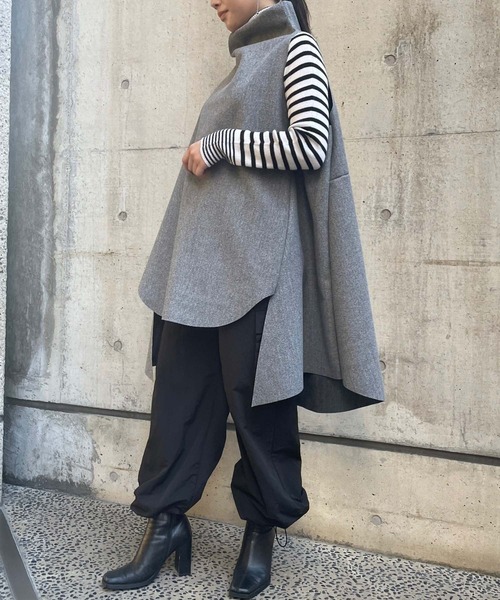 Settimissimo（セッティミッシモ）の「ボトルネックロングジレ（ベスト・レディース・グレー/ブラック/レッド・FREE）」の15枚目の写真