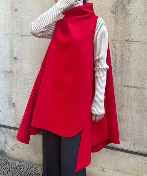 Settimissimo（セッティミッシモ）の「ボトルネックロングジレ（ベスト・レディース・グレー/ブラック/レッド・FREE）」の18枚目の写真