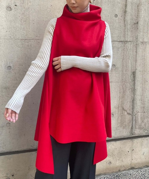 Settimissimo（セッティミッシモ）の「ボトルネックロングジレ（ベスト・レディース・グレー/ブラック/レッド・FREE）」の16枚目の写真