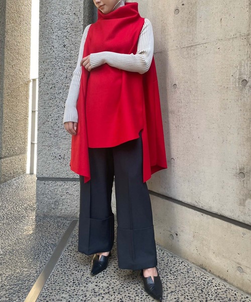 Settimissimo（セッティミッシモ）の「ボトルネックロングジレ（ベスト・レディース・グレー/ブラック/レッド・FREE）」の20枚目の写真