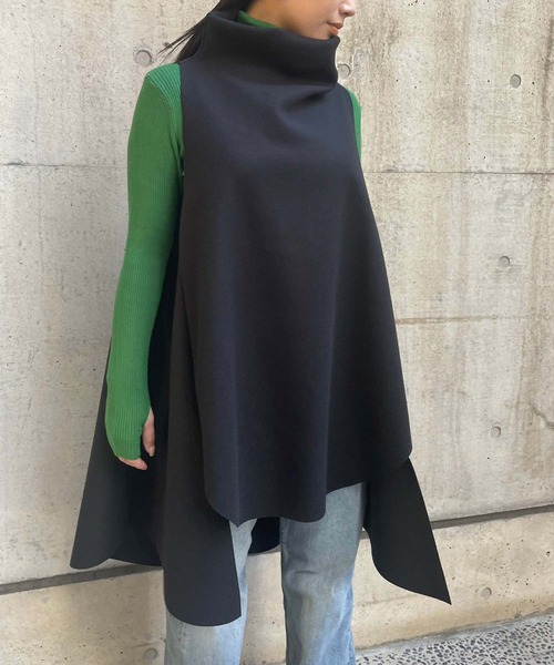 Settimissimo（セッティミッシモ）の「ボトルネックロングジレ（ベスト・レディース・グレー/ブラック/レッド・FREE）」の5枚目の写真