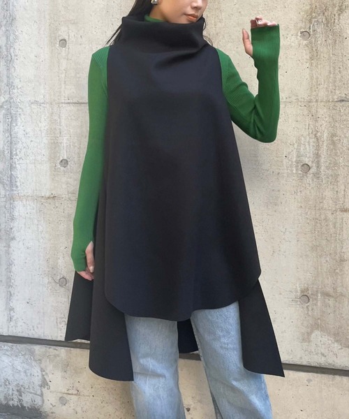 Settimissimo（セッティミッシモ）の「ボトルネックロングジレ（ベスト・レディース・グレー/ブラック/レッド・FREE）」の6枚目の写真