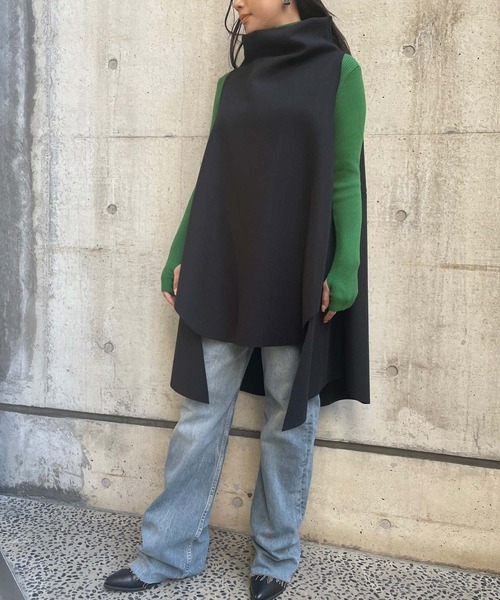 Settimissimo（セッティミッシモ）の「ボトルネックロングジレ（ベスト・レディース・グレー/ブラック/レッド・FREE）」の9枚目の写真