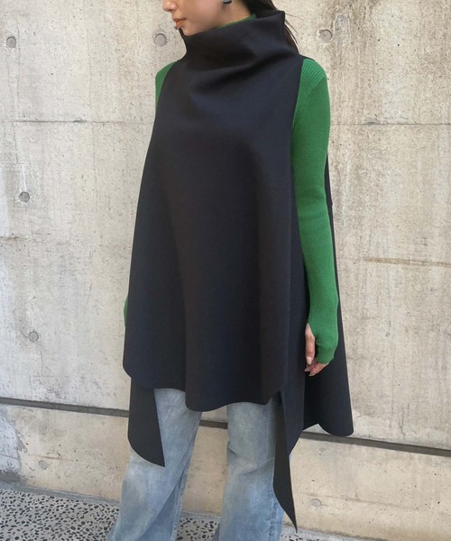 Settimissimo（セッティミッシモ）の「ボトルネックロングジレ（ベスト・レディース・グレー/ブラック/レッド・FREE）」の7枚目の写真