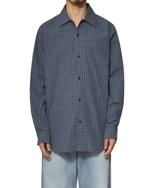 PORT BY ARK（ポートバイアーク）の「PORT BY ARK / ポートバイアーク：Check Shirt：PO14-SH001[COR]（シャツ/ブラウス・メンズ・ベージュ系その他/ブルー系その他/オレンジ系その他・2/1）」の6枚目の写真