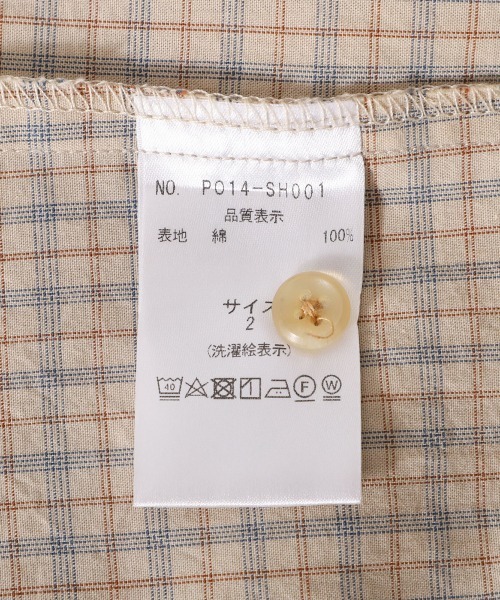 PORT BY ARK（ポートバイアーク）の「PORT BY ARK / ポートバイアーク：Check Shirt：PO14-SH001[COR]（シャツ/ブラウス・メンズ・ベージュ系その他/ブルー系その他/オレンジ系その他・2/1）」の15枚目の写真
