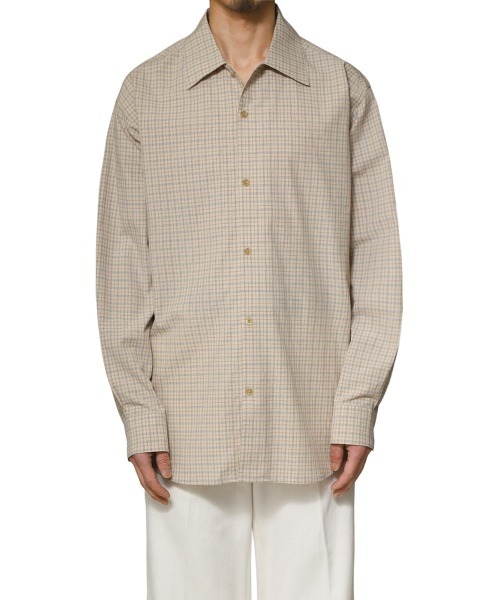 PORT BY ARK（ポートバイアーク）の「PORT BY ARK / ポートバイアーク：Check Shirt：PO14-SH001[COR]（シャツ/ブラウス・メンズ・ベージュ系その他/ブルー系その他/オレンジ系その他・2/1）」の16枚目の写真