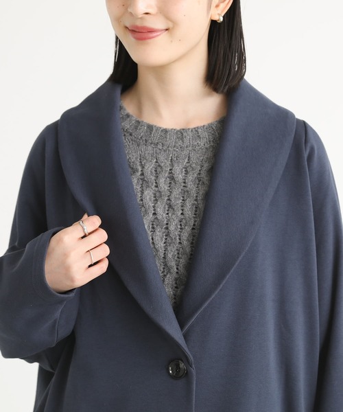n'OrLABEL（ノアールレーベル）の「『裏シャギーロングコーディガン』（チェスターコート・レディース・ブラック/チャコールグレー/ダークブルー/モカ/ネイビー・FREE）」の20枚目の写真