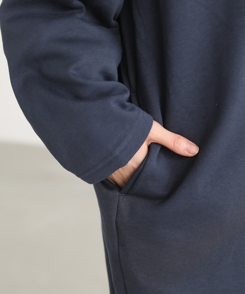 n'OrLABEL（ノアールレーベル）の「『裏シャギーロングコーディガン』（チェスターコート・レディース・ブラック/チャコールグレー/ダークブルー/モカ/ネイビー・FREE）」の18枚目の写真