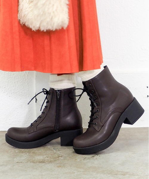 byあしながおじさん（バイアシナガオジサン）の「厚底レースアップブーツ 8980694（ブーツ・レディース・ブラック/ダークブラウン/ブラウン/ライトブラウン・23.5cm/24.5cm/23.0cm/24.0cm/22.5cm/23cm/24cm）」の22枚目の写真