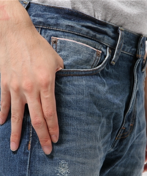 green label relaxing（グリーンレーベルリラクシング）の「CRUSH SELVAGE 825 9/L デニムパンツ ◆（デニムパンツ・メンズ・ネイビー・MEDIUM/LARGE/X-LARGE/SMALL）」の9枚目の写真