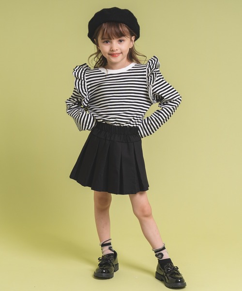 URBAN CHERRY（アーバンチェリー）の「【インナーパンツ付き】切り替えプリーツスカート（スカート・キッズ・ブラック/ベージュ・120cm/110cm/150cm/130cm/140cm）」の14枚目の写真